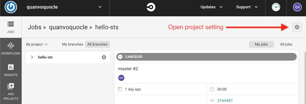 In CircleCI project setting, copy id_rsa and add your private key there