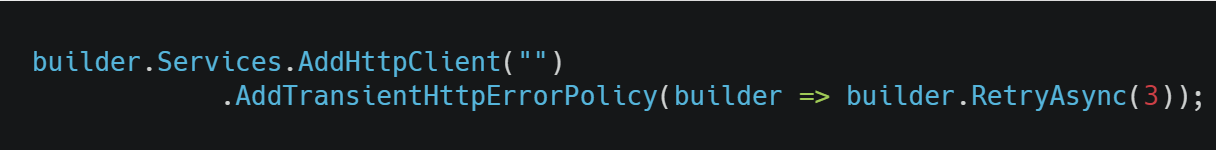 Add retry policy when configuring HttpClient