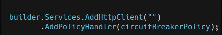 Use circuit breaker policy when configuring HttpClient